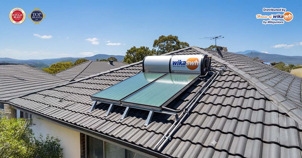 WIKA Solar Water Heater terpasang di atap rumah sebagai aset investasi jangka panjang